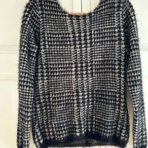 Eyelash herringbone sweater